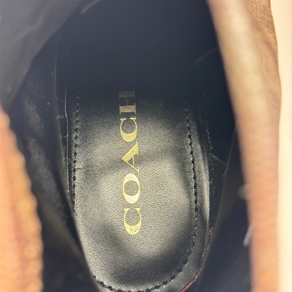Coach Margot Signature Monogram Ankle Booties Brown Block Heel Size 6 - Picture 10 of 10